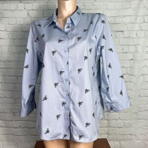 ColdWater Creek bumble bee button down shirt size 18 🐝